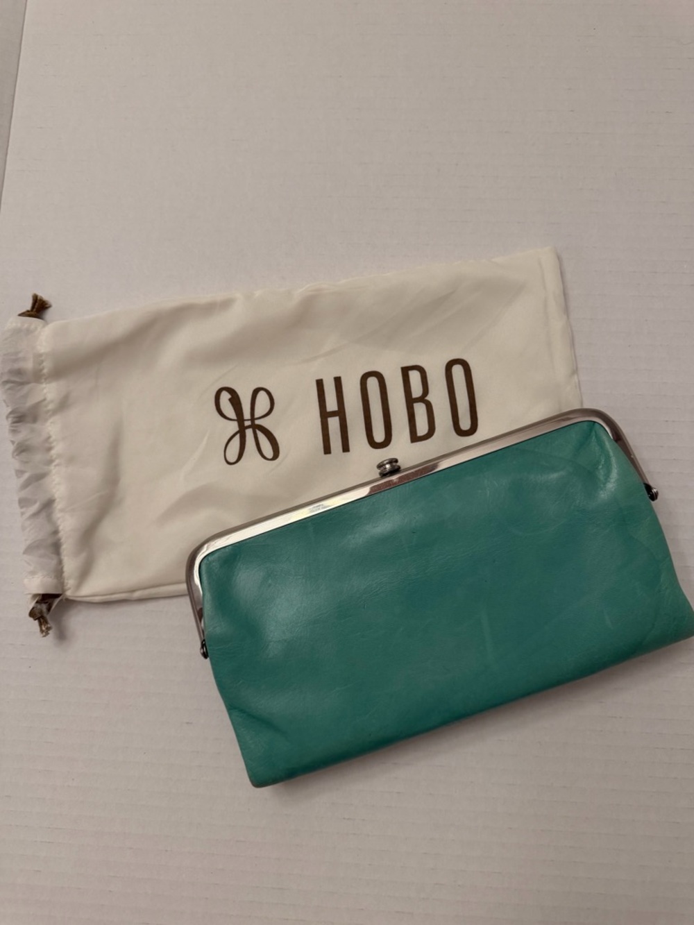 HOBO Teal Lauren Clutch Wallet- Leather